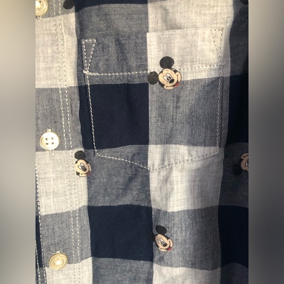 Disney Baby Gap Mickey Mouse Long Sleeve Button Down Shirt. Blue/Wht Check. 3YRS - Picture 6 of 13